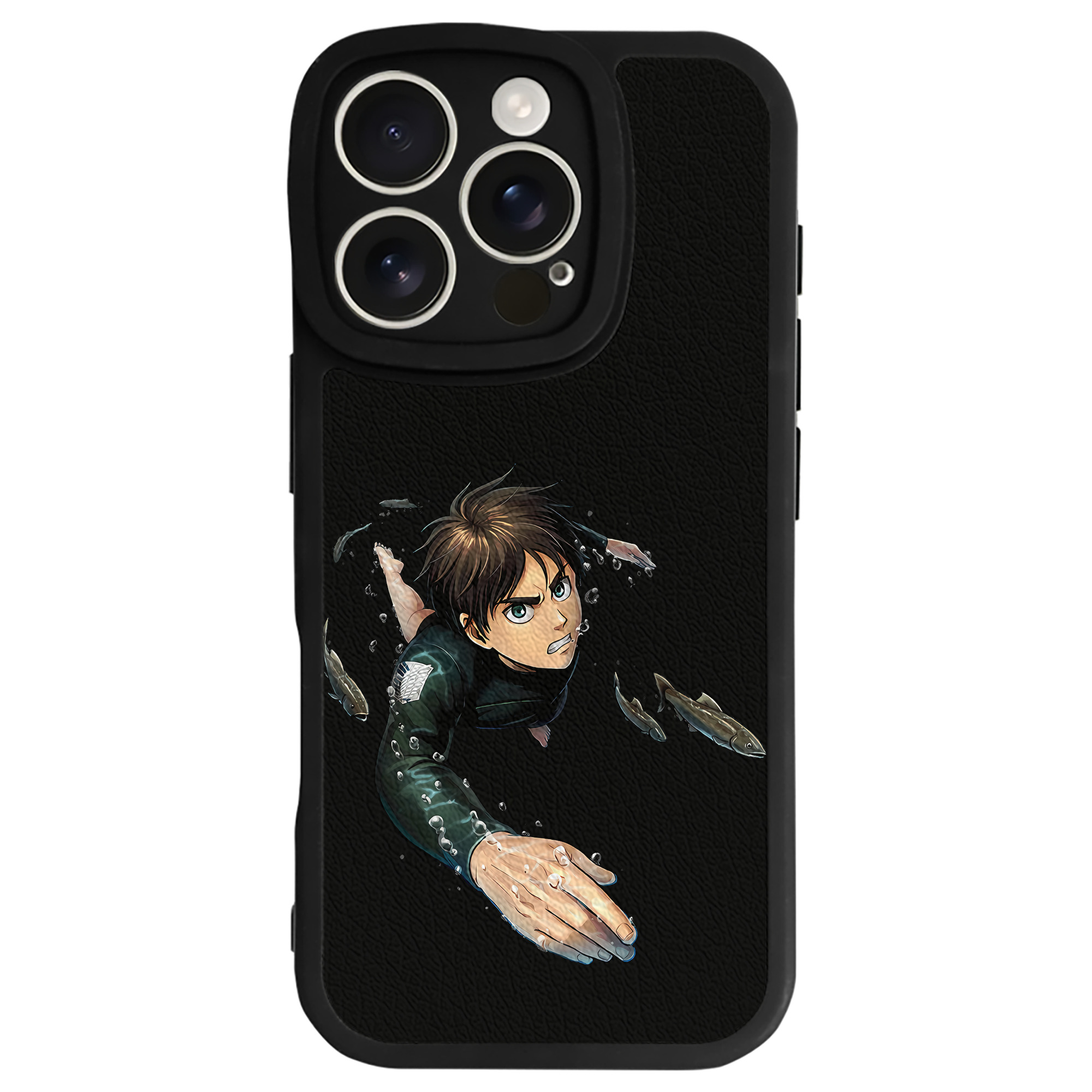 （画像用） 進撃の巨人 エレン･イェーガー Attack on Titan Eren Jäger 【iPhone 16シリーズ対応】シリコンスマホケース（レザー調） 材質：シリコン